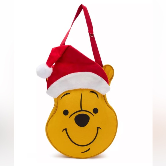 Winnie the Pooh Big Face Holiday Canvas Tote - Picture 1 of 2